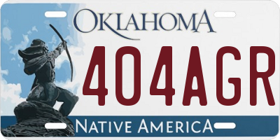 OK license plate 404AGR