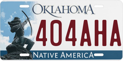 OK license plate 404AHA