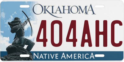 OK license plate 404AHC