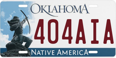 OK license plate 404AIA