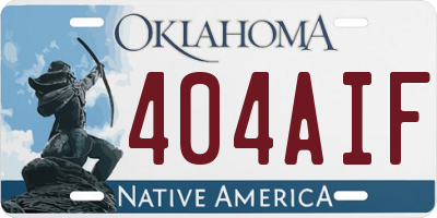 OK license plate 404AIF