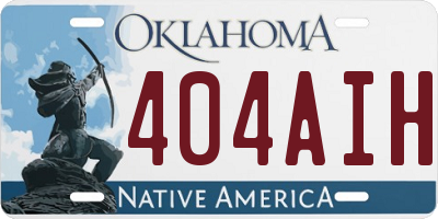 OK license plate 404AIH