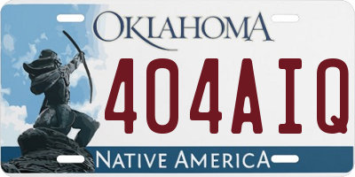 OK license plate 404AIQ