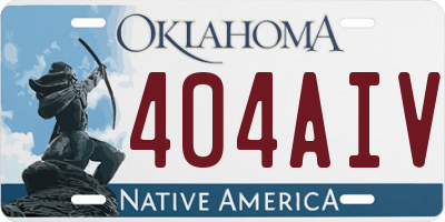 OK license plate 404AIV