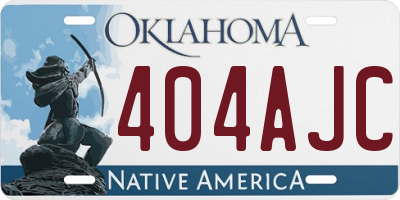 OK license plate 404AJC