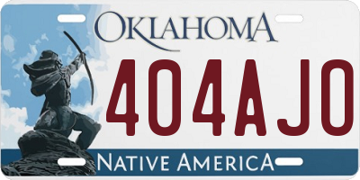 OK license plate 404AJO