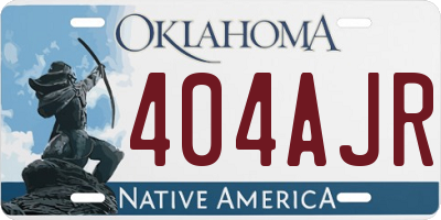 OK license plate 404AJR