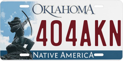 OK license plate 404AKN