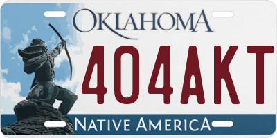 OK license plate 404AKT