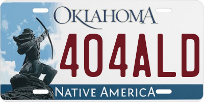 OK license plate 404ALD
