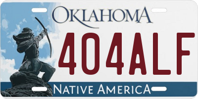 OK license plate 404ALF