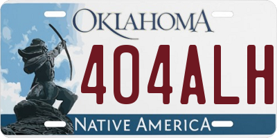 OK license plate 404ALH