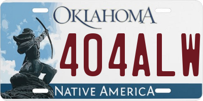 OK license plate 404ALW