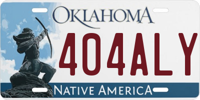 OK license plate 404ALY