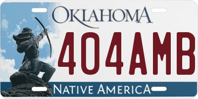 OK license plate 404AMB