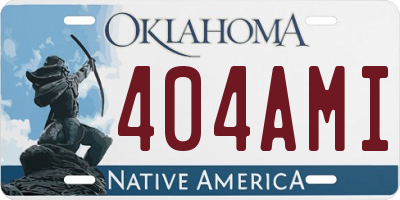 OK license plate 404AMI