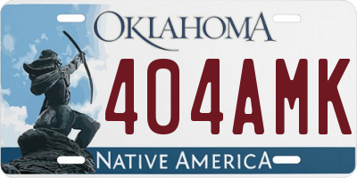 OK license plate 404AMK