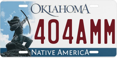 OK license plate 404AMM
