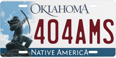 OK license plate 404AMS