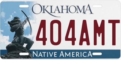 OK license plate 404AMT