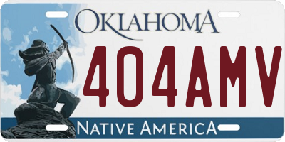 OK license plate 404AMV