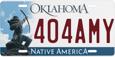 OK license plate 404AMY