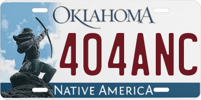 OK license plate 404ANC