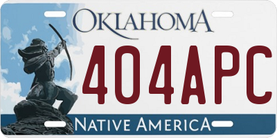 OK license plate 404APC