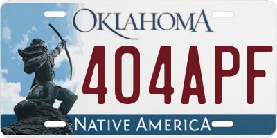 OK license plate 404APF