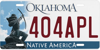 OK license plate 404APL