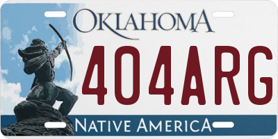 OK license plate 404ARG