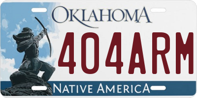 OK license plate 404ARM