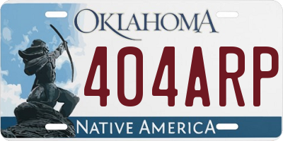 OK license plate 404ARP