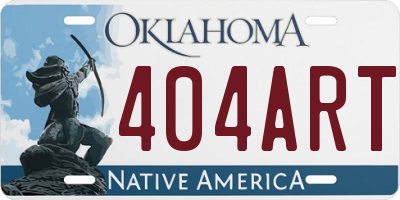 OK license plate 404ART