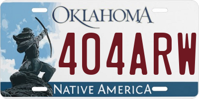 OK license plate 404ARW