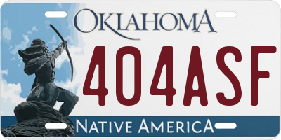 OK license plate 404ASF