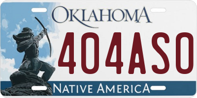 OK license plate 404ASO