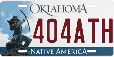 OK license plate 404ATH