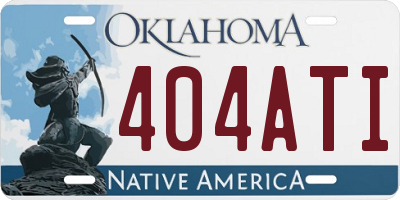 OK license plate 404ATI