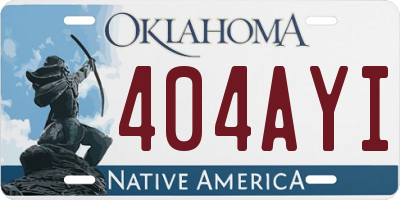 OK license plate 404AYI