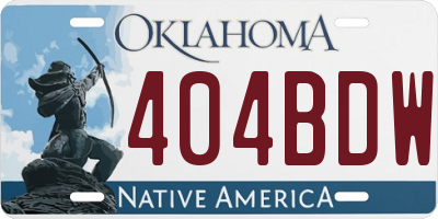 OK license plate 404BDW