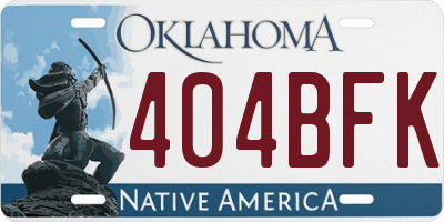OK license plate 404BFK