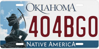 OK license plate 404BGO