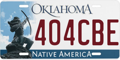 OK license plate 404CBE