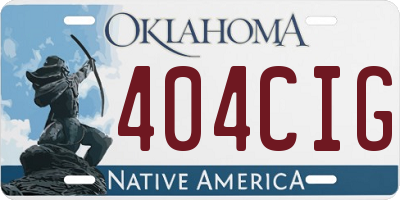 OK license plate 404CIG