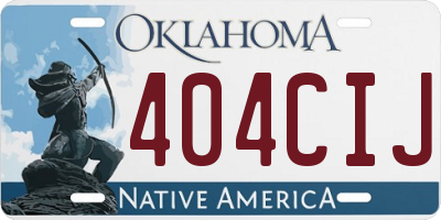 OK license plate 404CIJ
