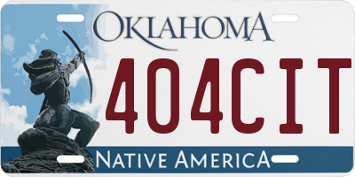OK license plate 404CIT