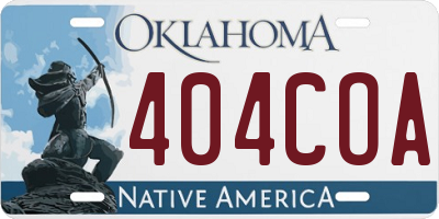 OK license plate 404COA