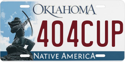 OK license plate 404CUP