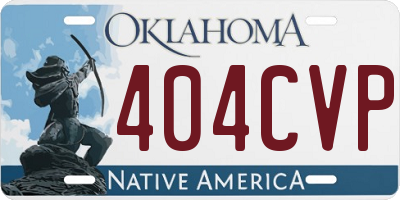 OK license plate 404CVP